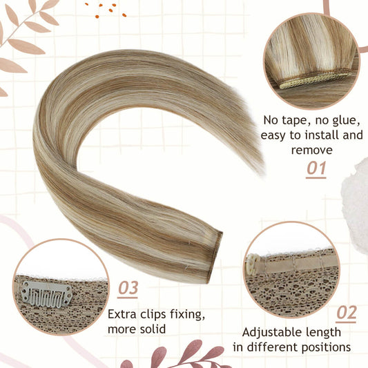 fish line hair weft one piece, fixed well, Sending fish line, flip hair, flip in hair extensioins, flip on hair, hair extensions, hair piece, halo hair,colors