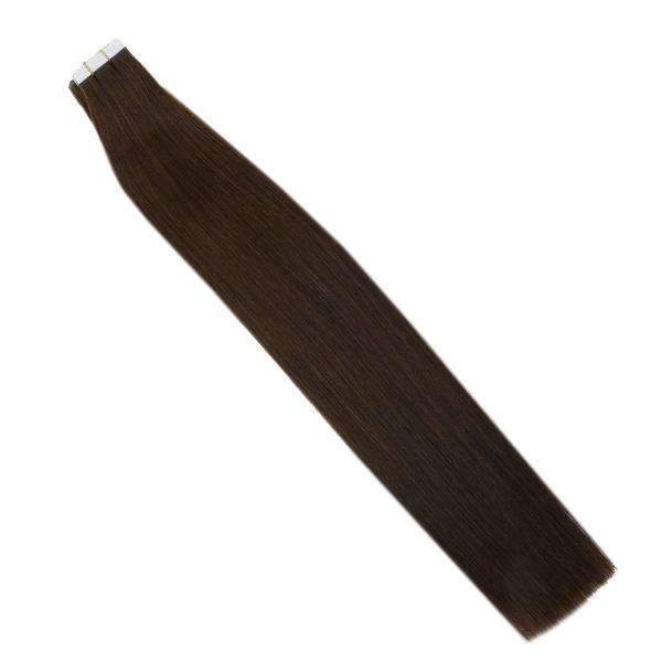 sunny hair tape in extensions,Skin weft remy silk hair tape in solid darkest brown color natural look comfortable hair