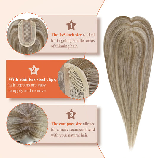 hair topper silk base,hair topper human hair,hair topper for women,hair topper for thinning crown,hair topper,clip on hair topper,Best Hair Topper with Clips,hair topper for thinning hair,topper for hair,mono hair topper,mono top human hair topper,14 inch hair extensions,16 inch hair extensions,12 inch hair extensions,light brown hair topper,blonde human hair topper,balayage hair topper,Hair Volumizers,Clip-In Hair Volumizers