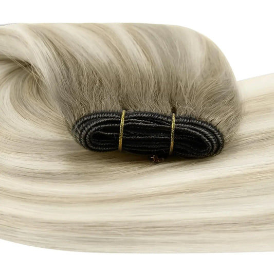 Sunny Hair Weft Hair Extensions Remy Human Hair Ombre Brown to Blonde #SUN