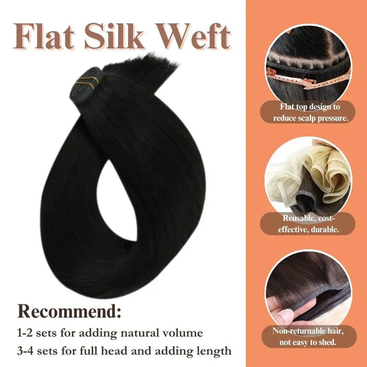 natural black weft hair extensions human hair