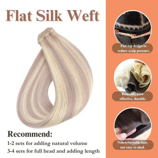 virgin hair extensions flat track weft human hair