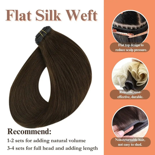 high quality flat track weft hair extensions human hair