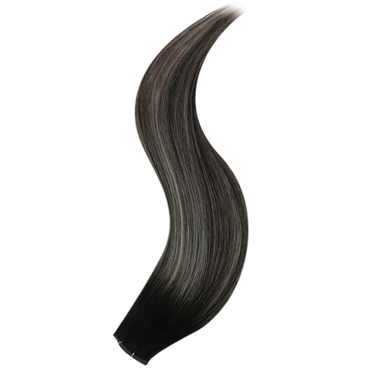 genius weft hair extensioms black with silver