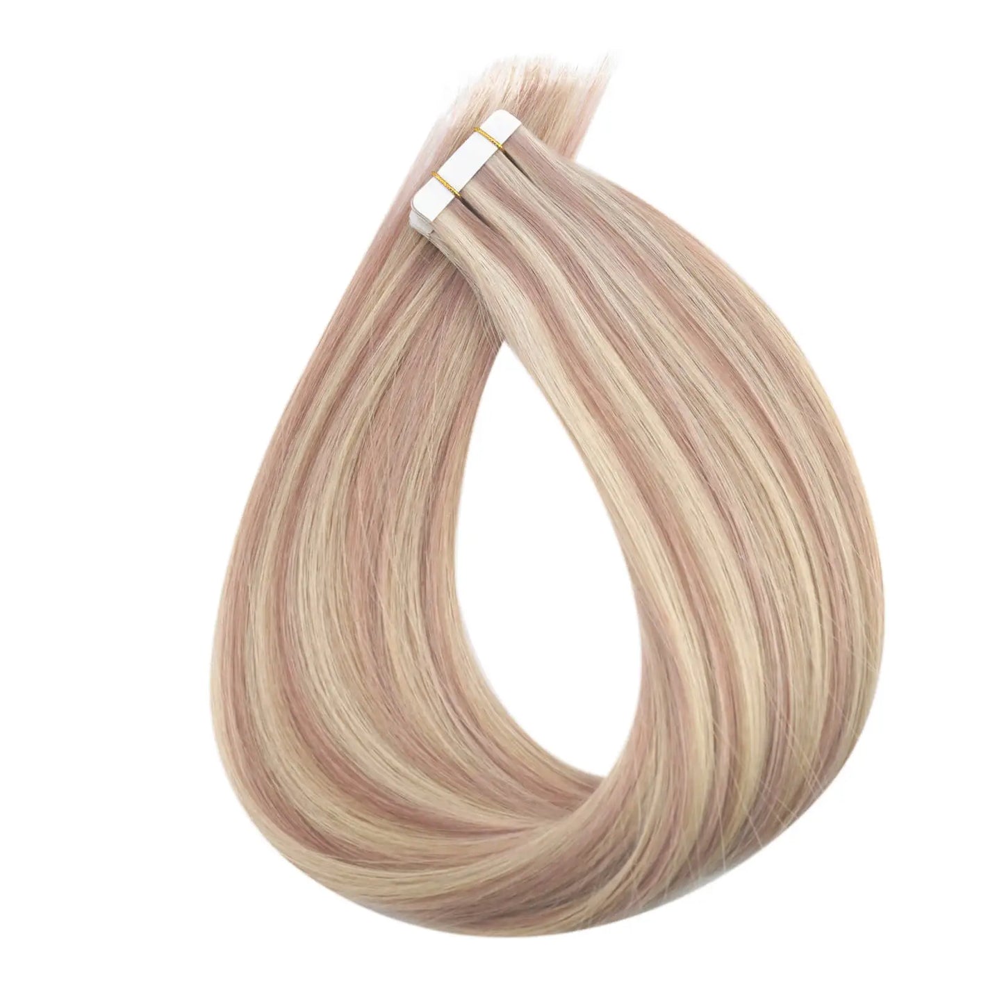 Virgin Hair Tape in Human Hair Extensions 25g/pack with Pink Blonde Highlights #18/613