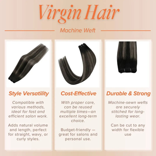 weft hair extensions 100% human hair for black hair