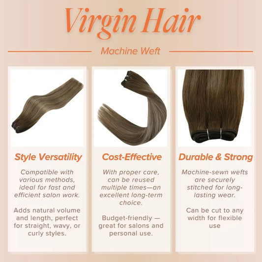weft hair extensions double drawn