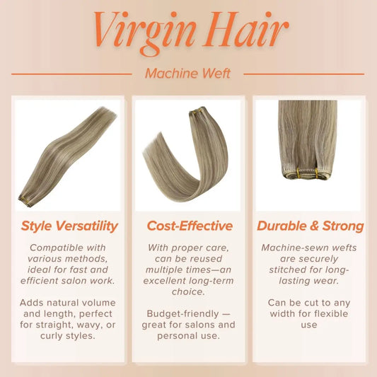 machine weft ahir extensions,human hair extensions,sew in hair