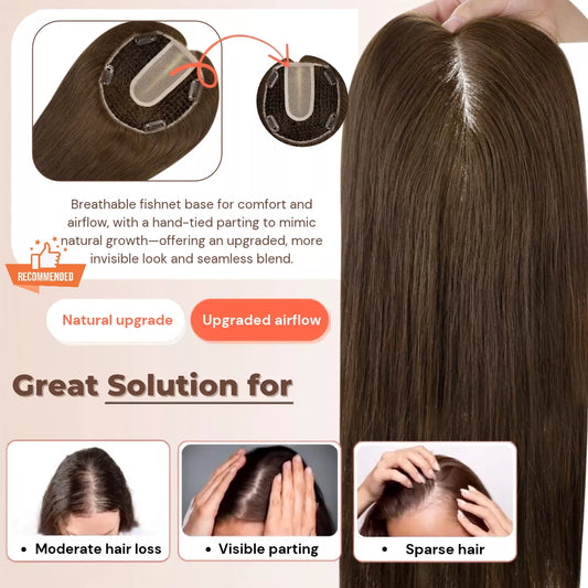 lightweight human hair topper for thinning hair