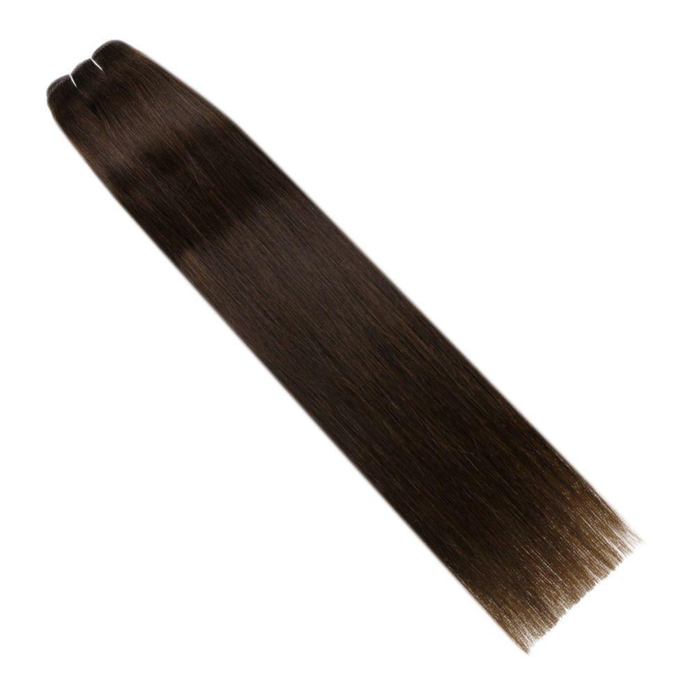 sew in weft hair extensions dark brown color