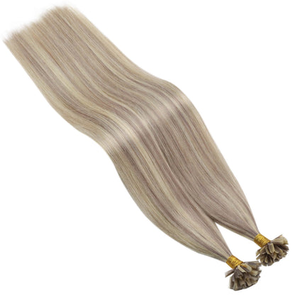 u tip brown human hair extensions, Remy Human Hair, seamless prebonded hair, Nail Tip Hair Extension,hair extension keratin u, nail shape hair strands, utip hair, u tip hair extensions, nail tip hair
