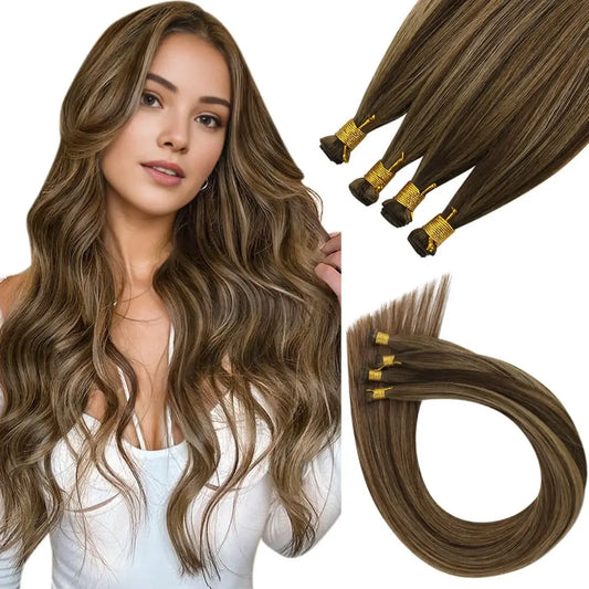 authentic human hair hand tied extensions