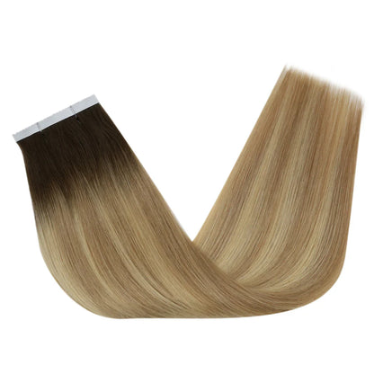 [40% OFF] Sunny Hair Flower Virgin Hair Tape Hair Extensions Balayage Brown #3/8/22