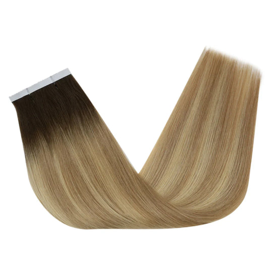 [40% OFF] Sunny Hair Flower Virgin Hair Tape Hair Extensions Balayage Brown #3/8/22