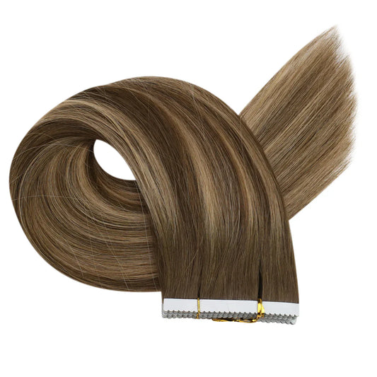 [40% OFF] Sunny Hair Flower Virgin Hair Tape Hair Extensions Balayage Brown #4/4/27