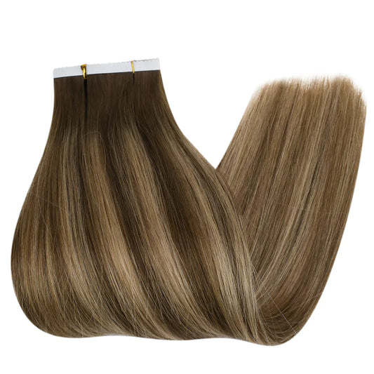 [40% OFF] Sunny Hair Flower Virgin Hair Tape Hair Extensions Balayage Brown #4/4/27