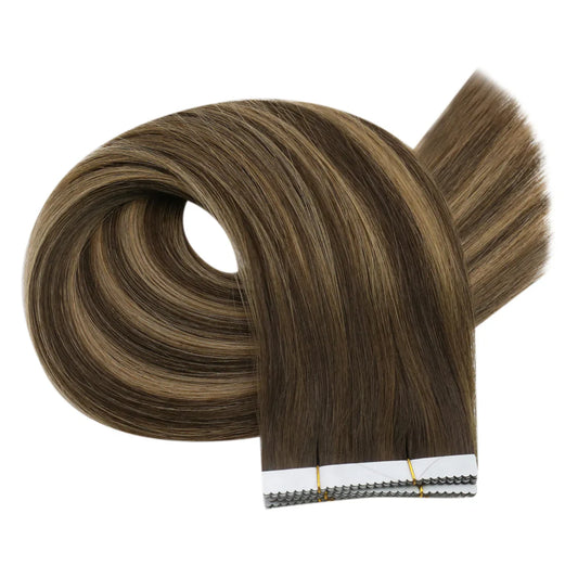 [40% OFF] Sunny Hair Flower Virgin Hair Tape Hair Extensions Balayage Brown #BM