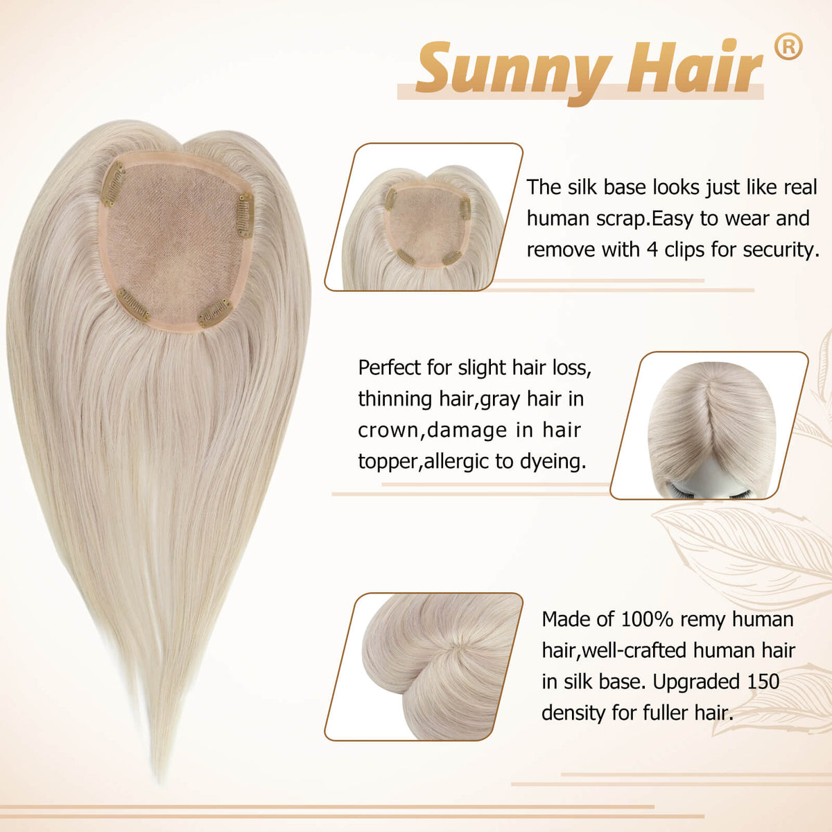 hair toppers for women 5x5inch mono base