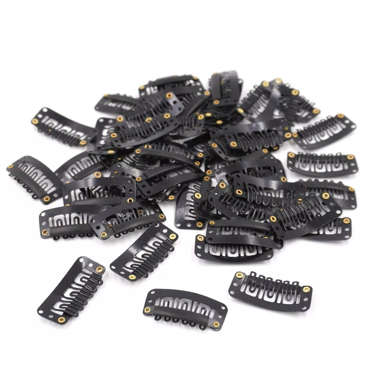Black Metal Snap U-Shape Hair Clips