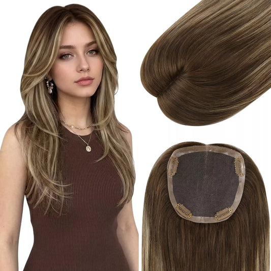 5x5 inch mono base human hair toppers