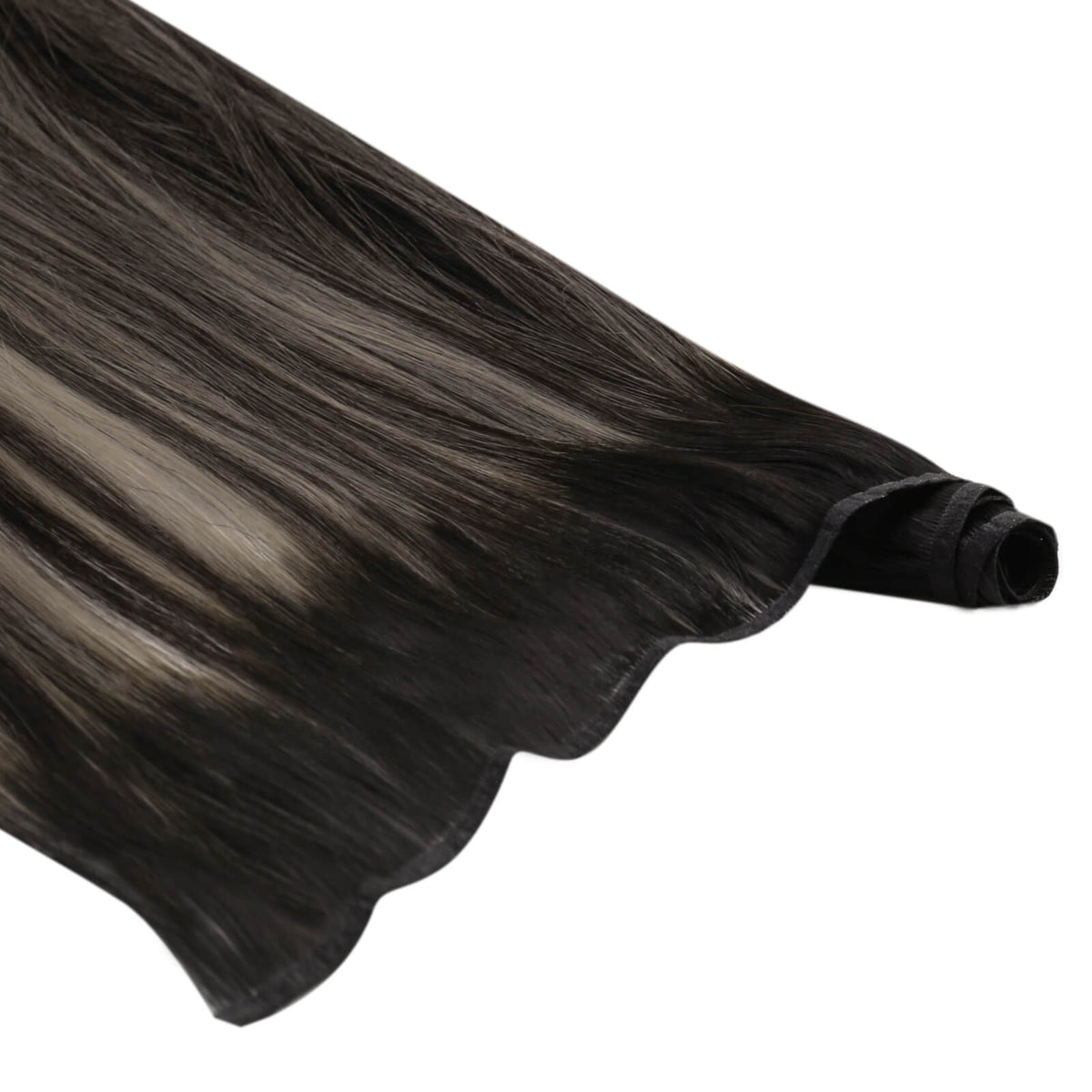 real human hair flat silk weft hair extensions for women