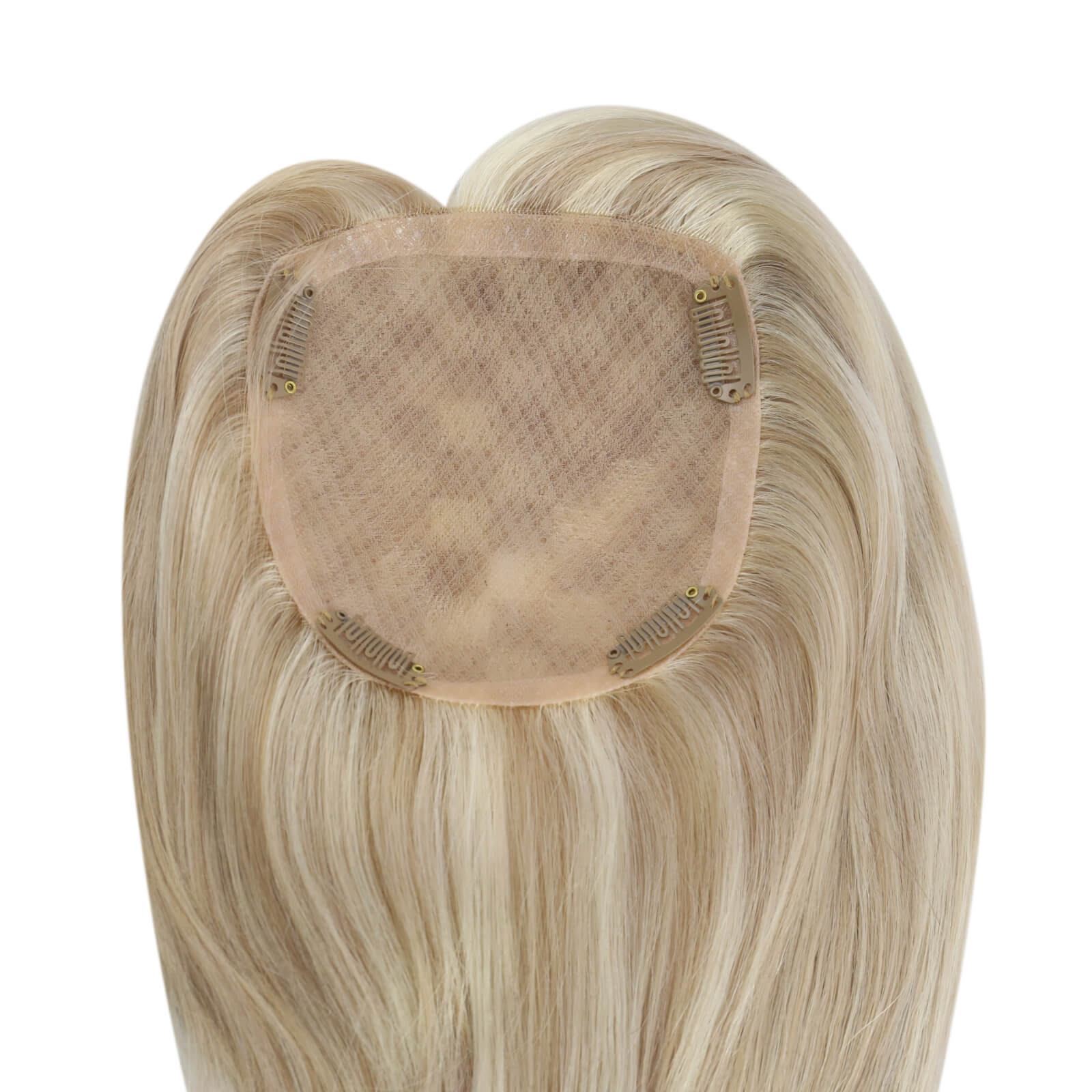 Mono Topper,human hair topper,high-quality remy hair extensions,hair topper women,hair topper,wig,hair topper silk base,hair topper human hair,light brown hair topper,blonde hair topper,natural blonde hair topper,balayage hair topper,balayage hair extensions,blonde highlight,brown highlight,center parted topper,easy apply,easy application,topper with center parting,Hair Volumizers,Clip-In Hair Volumizers