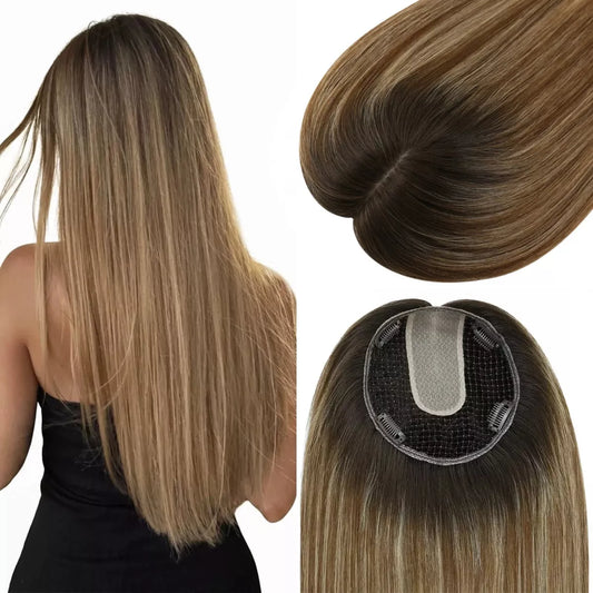 cuticle intact breathable fishnet human hair toppers