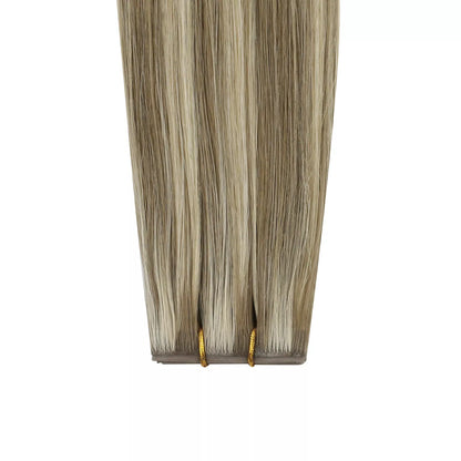 butterfly weft hair extensions brown blonde highlighted
