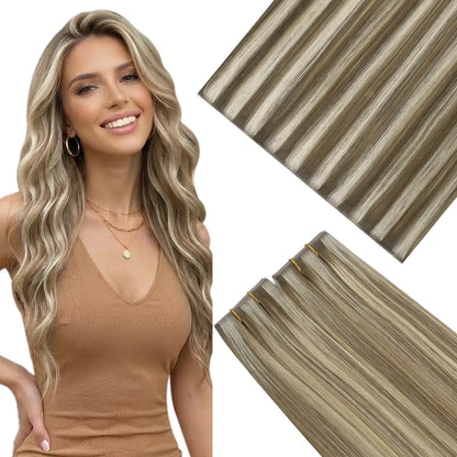 butterfly weft hair extensions highlighted color