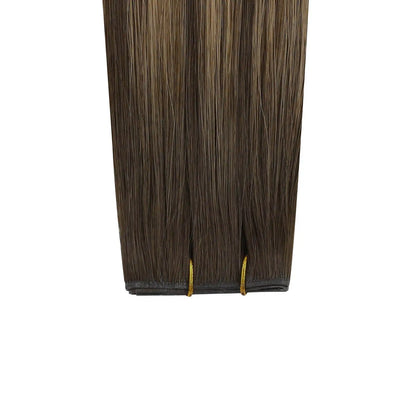 butterfly weft hair extensions human hair balayage brown hair