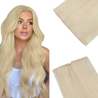 pu hole weft hair extensions human hair
