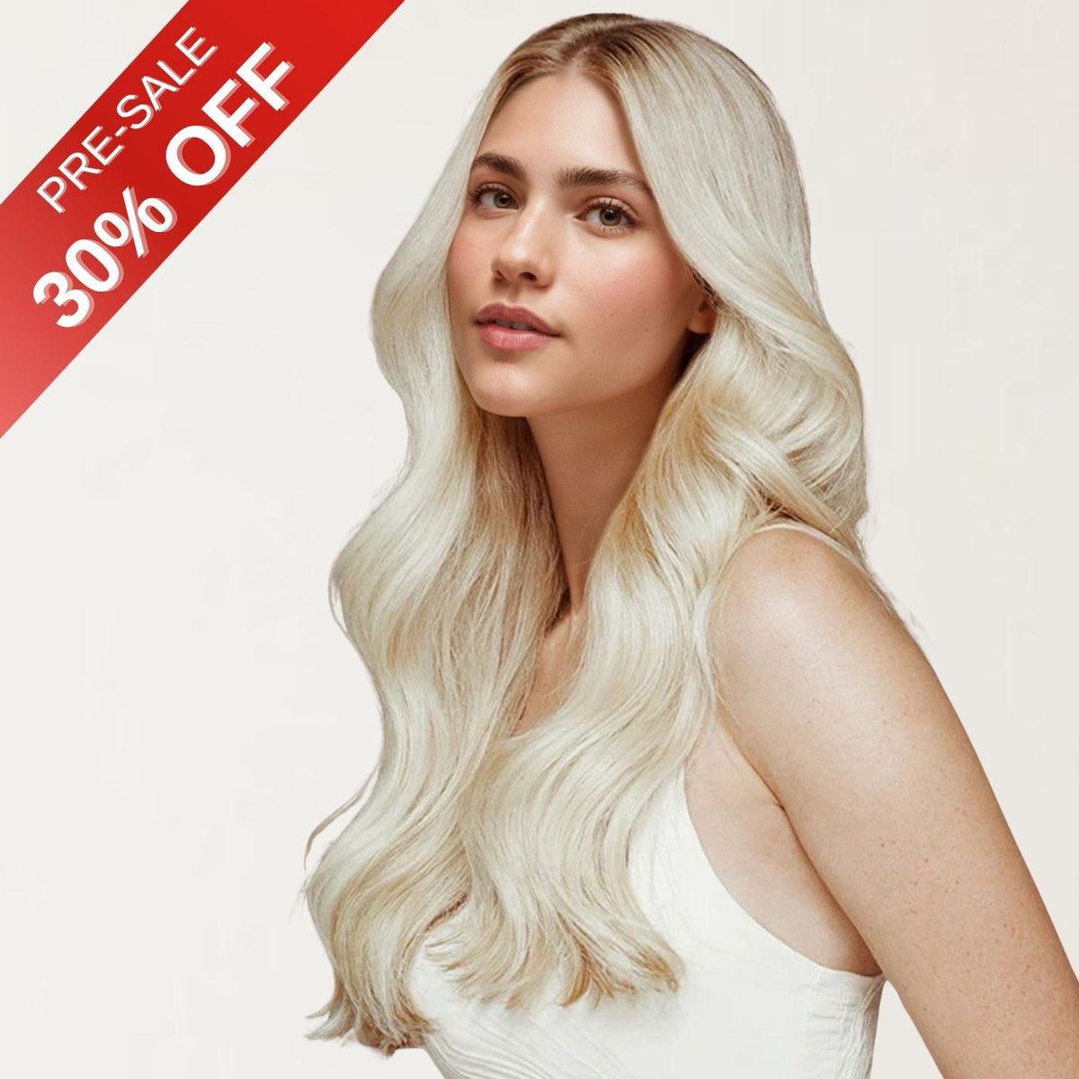 [Pre-Sale] Genius PU Clip in Hair Extensions Best Human Hair Clip Platinum Blonde #1000
