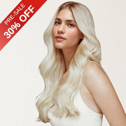 [Pre-Sale] Genius PU Clip in Hair Extensions Best Human Hair Clip Platinum Blonde #1000