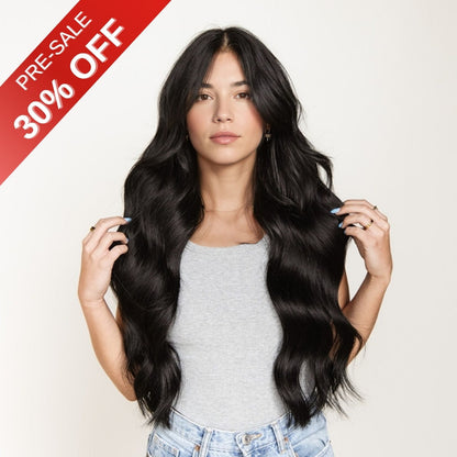 [Pre-Sale] Genius PU Clip in Hair Extensions Best Clip in Hair Natural Black#1B