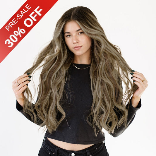 [Pre-Sale] Genius PU Clip in Hair Extensions Best Clip in Hair Balayage Blonde #3/8/22