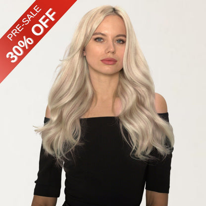 [Pre-Sale] Genius PU Clip in Hair Extensions Best Clip in Hair with Blonde Higlights#P18/613