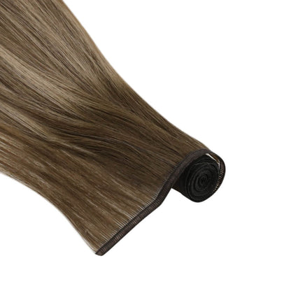 virgin human hair flat weft hair extensions