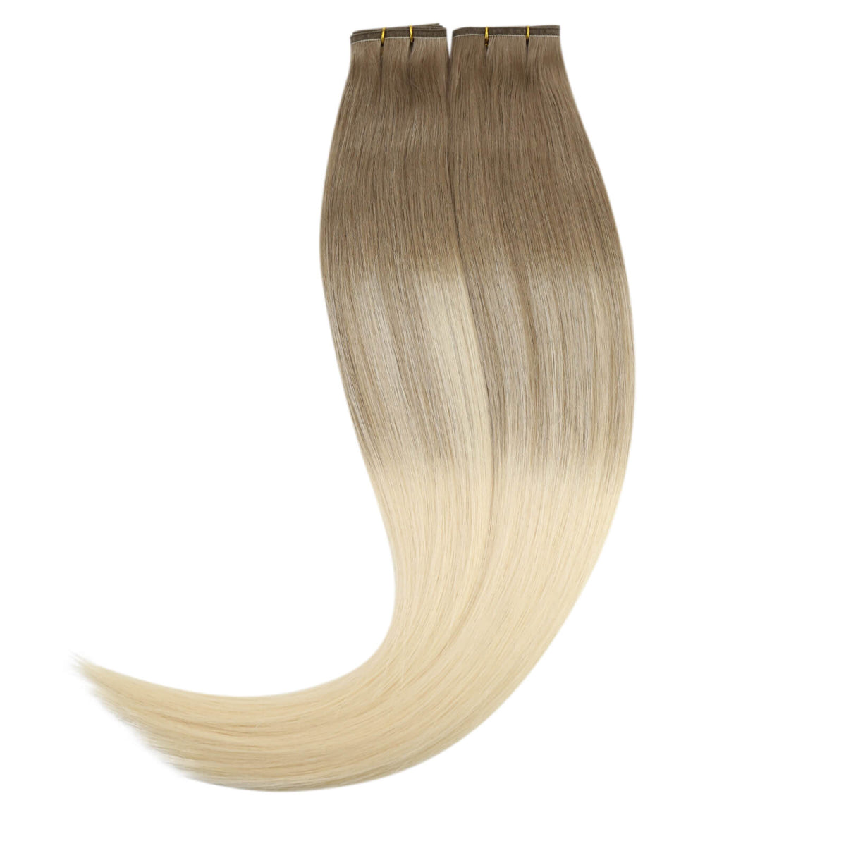 virgin weft hair extensions flat silk weft for women