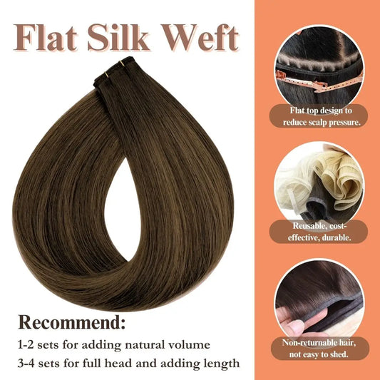 comfortable weft hair extensions balayage brown hair