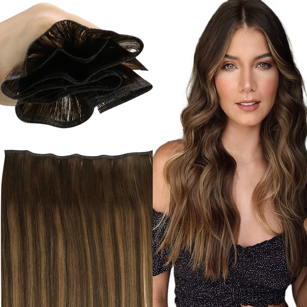 invisible flat silk weft hair extensions