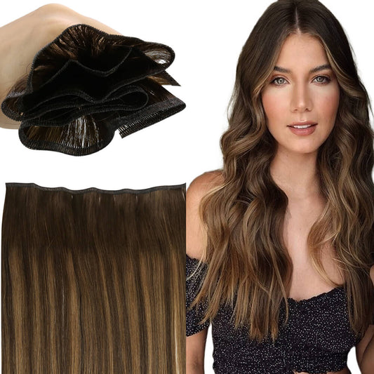 invisible flat silk weft hair extensions