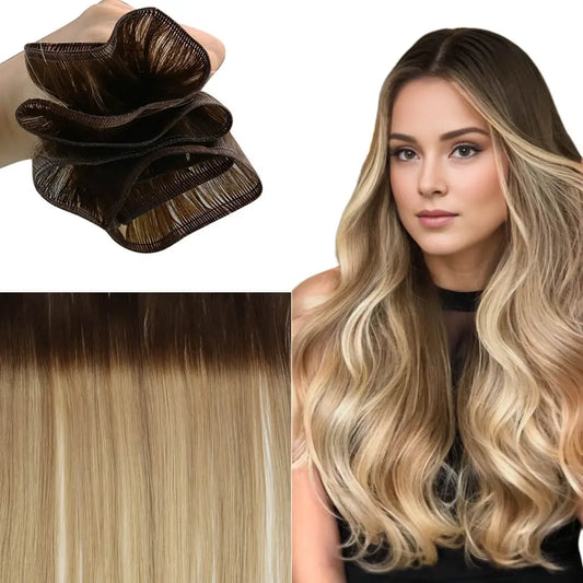 flat weft hair extensions 100% real human hair