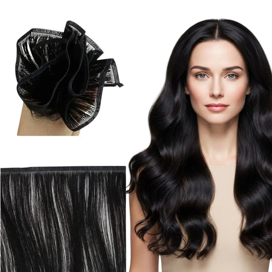 flat track weft hair extensions real human hair for black hair #1
