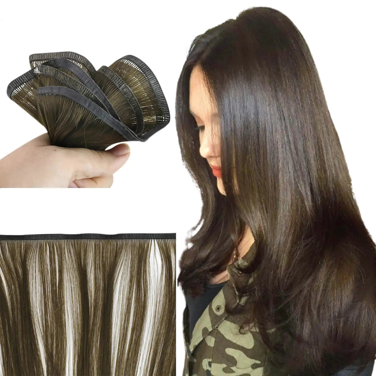 brown hair extensions flat silk weft extensions