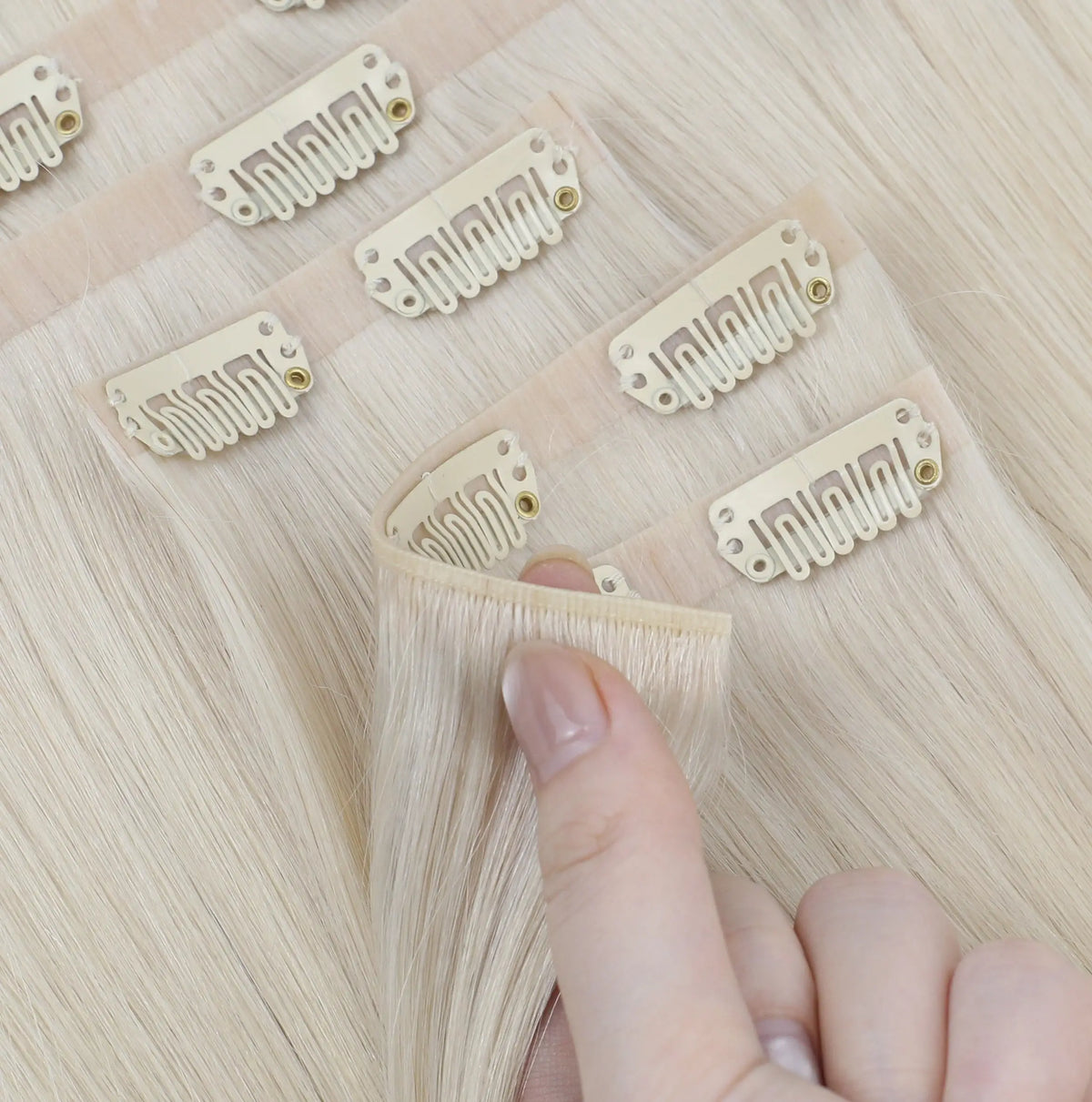 [Pre-Sale] Genius PU Clip in Hair Extensions Best Clip in Hair with Blonde Higlights#P18/613