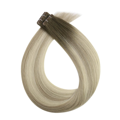 [40% OFF] Virgin Hair Invisible Tape in Hair Extensions Virgin Hair Balayage Blonde #4/7/80