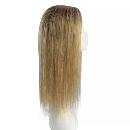 human hair topper for adding volume