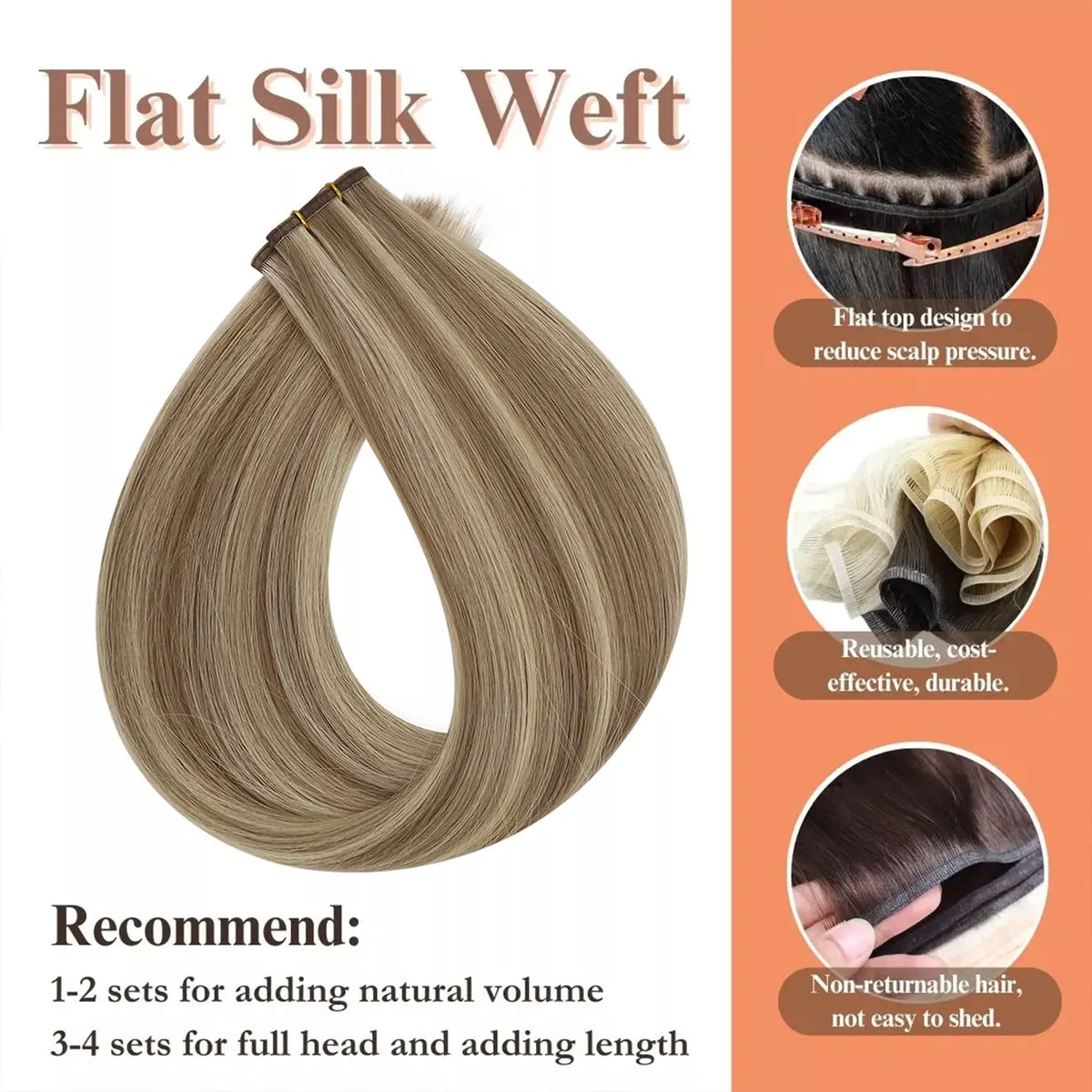 flat track weft hair extensions high quality virgin human hair