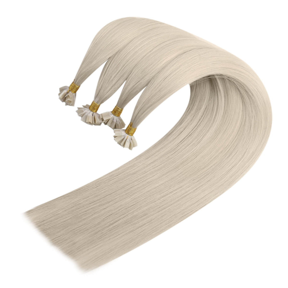 virgin human hair k tip extensions white blonde color