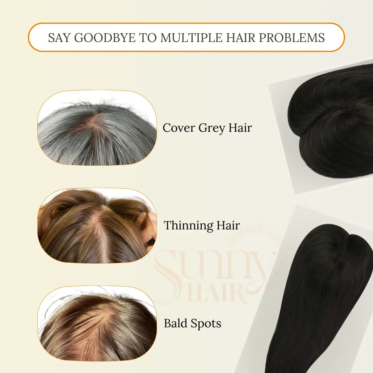 virgin hair topper for thinning crown, natural black hair topper, voluminous hair extension, thick hair topper, hair volume solution, long hair topper, thickening topper